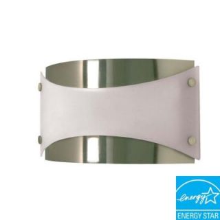 Green Matters 1 Light Brushed Nickel Fluorescent Wall Fixture with 13 Watt Bulb Included HD 938