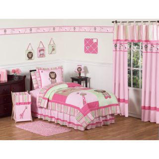 Sweet Jojo Designs Girls Jungle 4 piece Twin Comforter Set