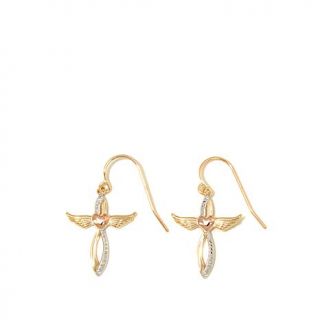 Michael Anthony Jewelry® 10K Tri Color "Angel Wing" Cross Earrings   8046139