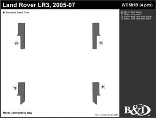 2005, 2006, 2007 Land Rover LR3 Wood Dash Kits   B&I WD581B DCF   B&I Dash Kits