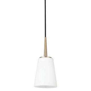 Sea Gull Lighting Driscoll 1 Light Satin Bronze Mini Pendant with Inside White Painted Etched Glass 6140401 848