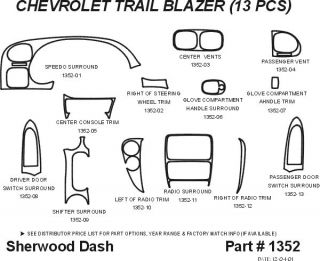 2002 2006 Chevy Trailblazer Wood Dash Kits   Sherwood Innovations 1352 CF   Sherwood Innovations Dash Kits