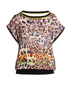 Morgan Leopard print loose fitting blouse Black