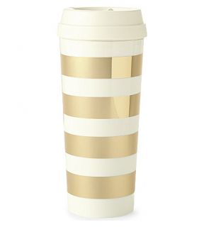 KATE SPADE NEW YORK   Gold striped thermal mug