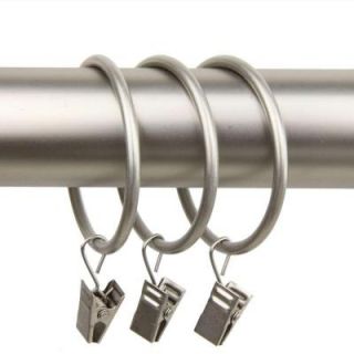Rod Desyne 2 in. Decorative Rings in Satin Nickel with Clips (Set of 10) 1929 015