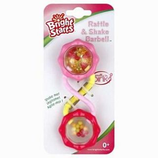Bright Starts Pretty in Pink Rattle & Shake Barbell, 0M+, 1 rattle