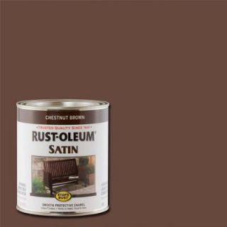 Rust Oleum Stops Rust 1 qt. Protective Enamel Satin Chestnut Brown Paint (Case of 2) 7774502