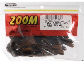 Zoom Soft Plastic Fishing Bait 042 242 Super Salt+ Baby Brush Hog Big Tex