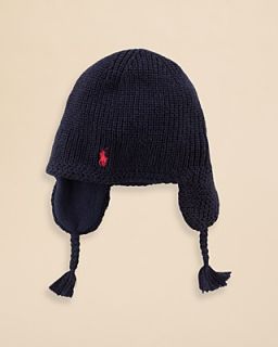 Ralph Lauren Childrenswear Infant Boys' Knit Earflap Hat   Sizes 9 24 Months