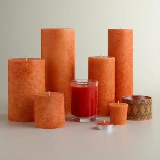 3 x 9 Mexican Pumpkin Pillar Candle