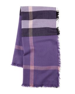 Burberry Girls Check Voile Scarf, Purple