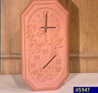 Terracotta Hummingbird Clock & Thermometer —