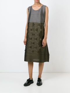 Pleats Please By Issey Miyake Colour Block Pleated Dress
