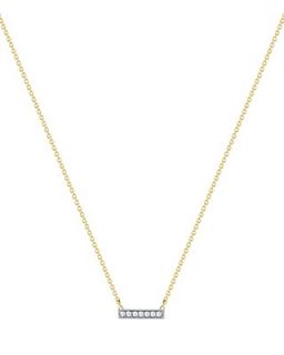 Dana Rebecca Designs 14K White & Yellow Gold Sylvie Rose Mini Bar Necklace with Diamonds