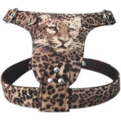 Faux Suede with Leopard Print Dog Harness  ™ Shopping