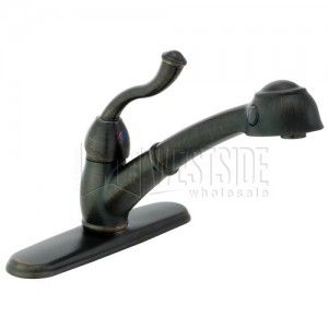 Delta 473 RB DST Saxony Single Handle Pull Out Kitchen Faucet   Venetian Bronze