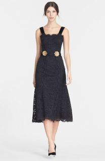 Dolce&Gabbana Sleeveless Embellished Lace Midi Dress