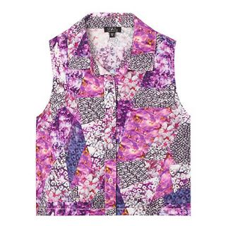 Star by Julien Macdonald Girls purple floral sleeveless shirt