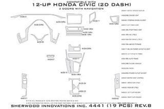 2012, 2013 Honda Civic Wood Dash Kits   Sherwood Innovations 4441 R   Sherwood Innovations Dash Kits