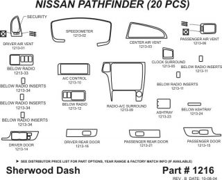 2001, 2002 Nissan Pathfinder Wood Dash Kits   Sherwood Innovations 1216 N50   Sherwood Innovations Dash Kits