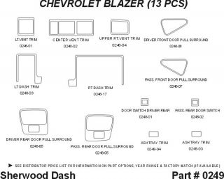 1995, 1996, 1997 Chevy Blazer Wood Dash Kits   Sherwood Innovations 0249 CF   Sherwood Innovations Dash Kits