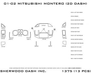2001, 2002 Mitsubishi Montero Wood Dash Kits   Sherwood Innovations 1375 N50   Sherwood Innovations Dash Kits