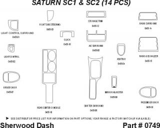 1998, 1999 Saturn S Series Wood Dash Kits   Sherwood Innovations 0749 N50   Sherwood Innovations Dash Kits