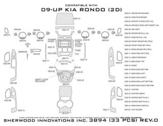 2009 Kia Rondo Wood Dash Kits   Sherwood Innovations 3894 N50   Sherwood Innovations Dash Kits