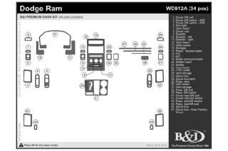2009 2012 Dodge Ram Wood Dash Kits   B&I WD912A DCF   B&I Dash Kits