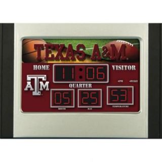 Texas A&M University 6.5 in. x 9 in. Scoreboard Alarm Clock with Temperature 0128644
