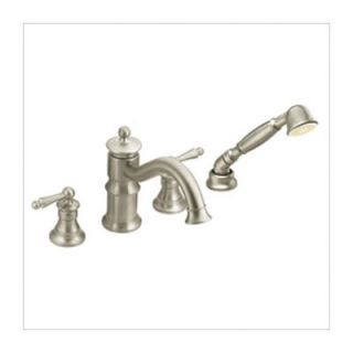Moen Waterhill Double Handle Roman Tub Faucet with Built in Hand