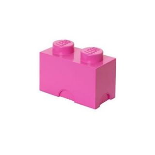 LEGO Storage Brick 2   4.92 in. D x 9.92 in. W x 7.12 in. H Stackable Polypropylene in Medium Pink 40020639