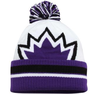 Sacramento Kings Reebok Lifestyle Cuffed Knit Hat With Pom   Purple