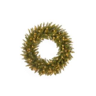 30 in. Pre Lit Dunhill Fir Artificial Christmas Wreath with Clear Lights DU 30WLO 1