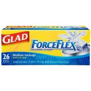 Glad 8 Gal. ForceFlex Quick Tie Trash Bags (26 Count) 1258770403
