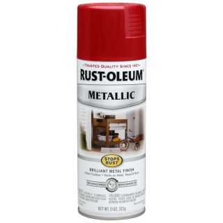 Rust Oleum Stops Rust Apple Red Metallic Rust Resistant Enamel Spray Paint (Actual Net Contents 11 oz)