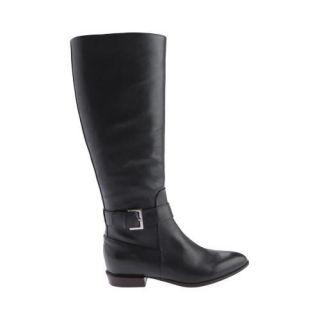 Womens Nine West Diablo Knee High Boot Wide Calf Navy Leather