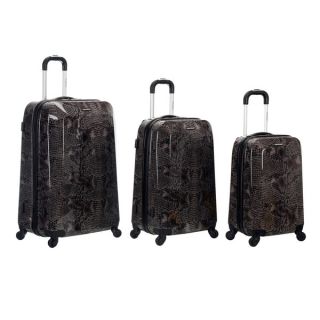 Rockland Vision Snake Print 3 piece Hardside Spinner Luggage Set