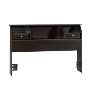SAUDER Shoal Creek Collection Jamocha Wood Full and Queen size Headboard with Bookcase 410147