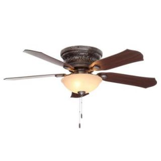 Hunter Viente 52 In Indoor Roman Bronze Flushmount Ceiling Fan 53035 On Popscreen