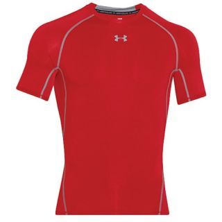 Under Armour HeatGear Armour Compression S/S Shirt   Mens   Training   Clothing   Red/Steel