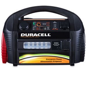 Duracell Powerpack 300 Emergency Power   300W, 115V AC Outlets, 12V DC Outlet, 2.1A USB Port, Jump Cables, Air Compressor, LED Worklight    DRPP300