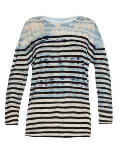 Tie dye striped wool and cashmere blend sweater  Raquel Allegra US
