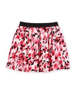 kate spade new york pleated floral chiffon skirt, rosebud, size 2 6