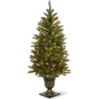 National Tree Pre Lit 4.5' Dunhill Fir Entrance Tree with 100 Soft White LED Lights