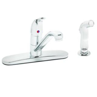 Speakman Commander 1 Handle Standard Kitchen Faucet with Hose Spray in Polished Chrome S 3762 E HS