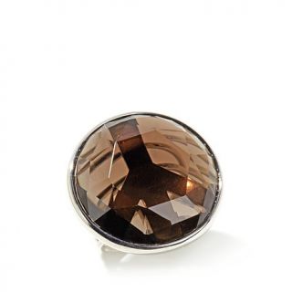 Jay King 60.1ctw Smoky Quartz "Peace Sign" Sterling Silver Ring   8044879