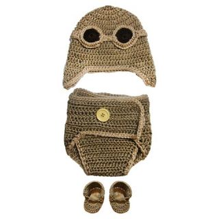 SoDorable Baby Boys Crochet 3 Piece Aviator Accessories Set (Hat