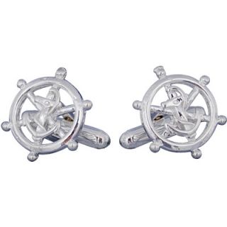 Cuff Daddy Nautical Ships Wheel Cufflinks in Sterling Silver