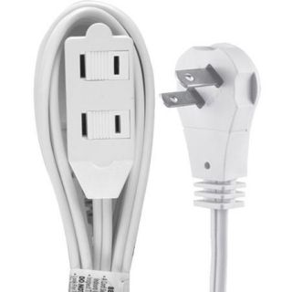 GE 2 Outlet Wall Hugger Extension Cord, 6', White